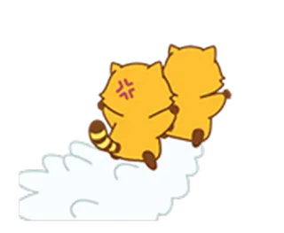 😡 13717ff1 kartun, binatang, rubah, lucu, awan, marah telegram sticker