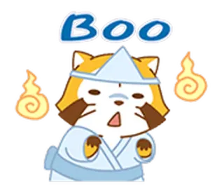 😪 201595b7 BOO hantu, boo, imut, halloween, menakutkan, tanuki telegram sticker