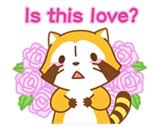 😳 654ac893 Is this love? Kartun, Lucu, Cinta, Tanuki, Rakun Anjing, Memerah telegram sticker