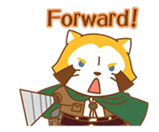 📤 6b2fb255 Forward! binatang, kartun, maju, perintah, bertekad, jubah, bilah, berteriak telegram sticker