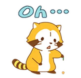 😲 92d96a1b Oh... Tanuki, Anjing Rakun, Binatang, Kartun, Oh telegram sticker