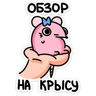🐭 fcaf6054 ОБЗОР НА КРЫСУ マウス, レビュー, ピンク, 漫画, かわいい, 動物 telegram sticker