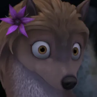 🛐 f82c145b wolf, cartoon, animal, flower, surprised telegram sticker