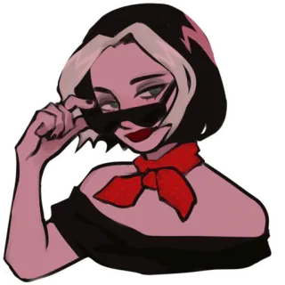 😎 b8886ed5 女人, 太阳镜, 时尚, 风格, 插画, 卡通 telegram sticker