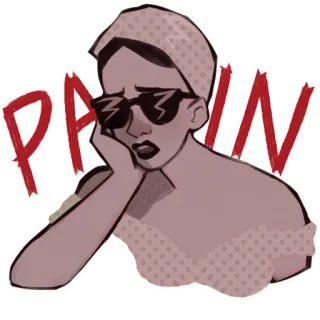 😩 d61443f8 PAIN 疼痛, 悲伤, 疲惫, 沮丧, 女人, 卡通, 情绪化, 抑郁 telegram sticker