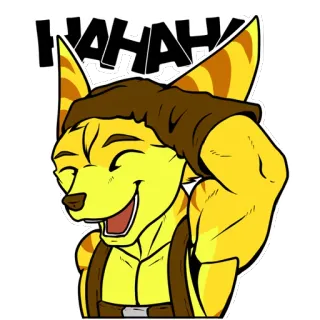 😄 ce1c9a6e Ratchet Ratchet & Clank HAHAHA! ประแจ, แร็ตเช็ต & แคล้ง, หัวเราะ, ตัวละครวิดีโอเกม, มานุษยรูปนิยม, การ์ตูน, อนิเมชั่น whatsapp sticker