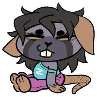 😴 349d9ed2 sticker, cartoon, dier, schattig, rat, knaagdier telegram sticker