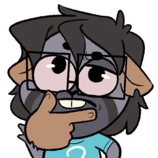 😑 78bfa09f Cartoon, Denken, Personage, Antropomorf, Bril, Vragend, Peinzend, Harig telegram sticker