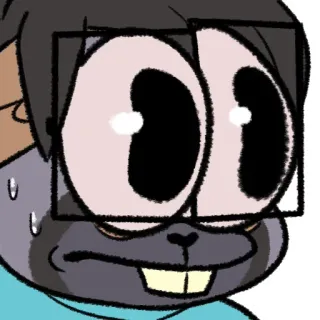 😳 92efd33c cartoon, personage, bril, uitdrukking, strip telegram sticker