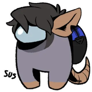 😶 c0a3a303 Among Us Sus Among Us, Verdacht, Videogame, Personage, Cartoon, Fan art telegram sticker