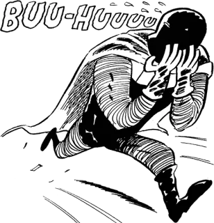 😭 7591eb3e BUU-HOOO piangere, fumetto, vintage, dolore, triste telegram sticker