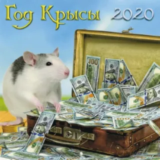 🐭 80cc4233 Год Крысы 2020 ratto, soldi, anno del topo, 2020, valigia, valuta, formaggio telegram sticker
