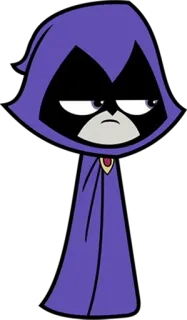 🖤 8be3ab81 Raven Teen Titans Go! Raven, Teen Titans Go!, cartoon, superhero, DC Comics telegram sticker