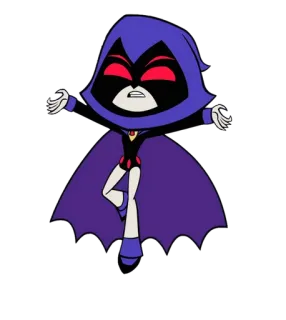 😈 cc29b40b Raven Teen Titans Go! Raven, Teen Titans Go!, kartun, pahlawan super, sihir, marah telegram sticker