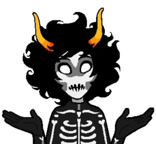 🤔 1bd46b46 Desenho animado, Esqueleto, Personagem, Chifres, Escala de cinza telegram sticker