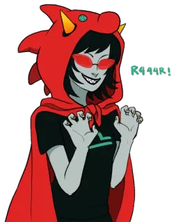 😽 5d5dd2bc RAWR! personagem, moletom com capuz, fantasia, rawr, desenho animado, anime telegram sticker