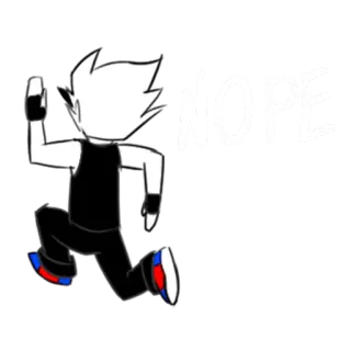 😷 b80e89fe NOPE não, corrida, desenho animado, meme, negativo telegram sticker
