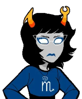 😤 c5bb2667 Vriska Serket Homestuck Homestuck, Vriska, Serket, Troll, Chifres, Óculos telegram sticker