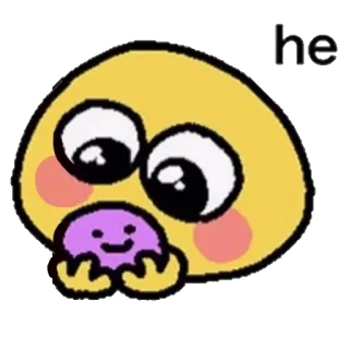 🥺 068a8173 he Emoji, Leuk, Personage, Gezicht, Geanimeerd, Cartoon telegram sticker