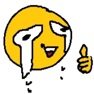 👍 946399d5 Emoji, Duim omhoog, Huilend telegram sticker