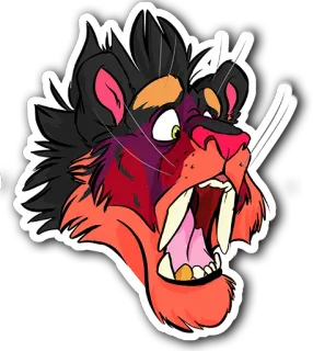 😱 0bdc4fe5 狮子, 动物, 卡通, 贴纸, 吼叫, 表情, 哺乳动物 whatsapp sticker