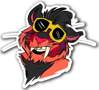 😎 358f9b9b 老虎, 猫, 太阳镜, 动物, 卡通, 毛茸茸 whatsapp sticker