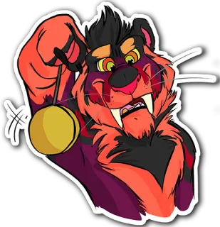 🔮 514dfc32 狮子, 橙色, 溜溜球, 角色, 卡通, 动物 whatsapp sticker