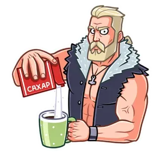 ☕️ 2e151bbe CAXAP sticker, homme, sucre, café, dessin animé, boire telegram sticker