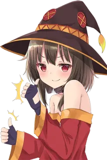 👍 5d558dc8 Megumin Konosuba anime, cewek, megumin, konosuba, penyihir, mage, jempol atas telegram sticker