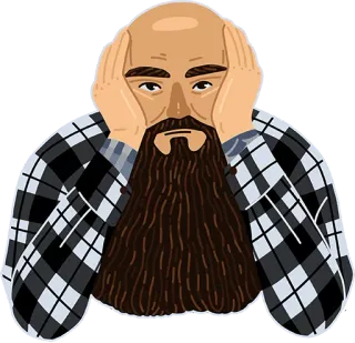 🤦‍♂️ 124db636 ผู้ชาย, เครา, ลายสก็อต, เบื่อ, สีหน้า, หงุดหงิด, เศร้า, กำลังคิด telegram sticker