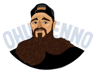 😎 ae4b035a ผู้ชาย, เครา, หมวก, ภาพเหมือน, สติกเกอร์ telegram sticker