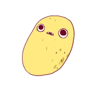 🙄 17b2229a potato, cartoon, animated, funny, eyes, vegetable telegram sticker