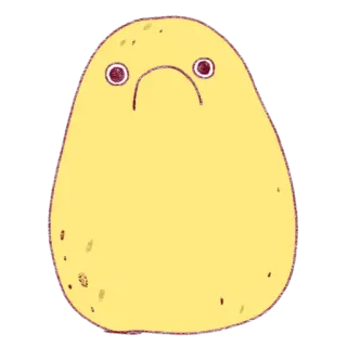 ☹️ 2b2f26b2 cartoon, sad, potato, emoji, sticker telegram sticker