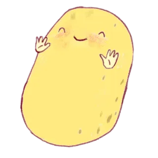 🤗 494ec82c potato, cute, waving, happy, cartoon, food telegram sticker