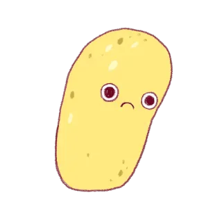 🙁 6471fc4c potato, cartoon, sad, vegetable, food telegram sticker