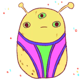 👽 6e893e60 alien, cartoon, cute, funny, space, character telegram sticker
