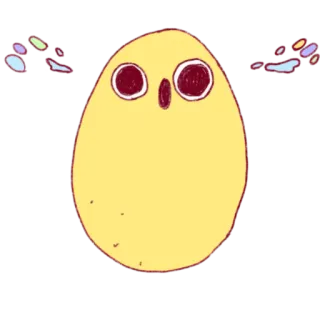 🤯 bc24f291 egg, cartoon, animal, cute, simple, illustration telegram sticker