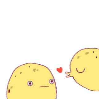 😘 bf1fce52 potato, love, heart, cute, cartoon telegram sticker