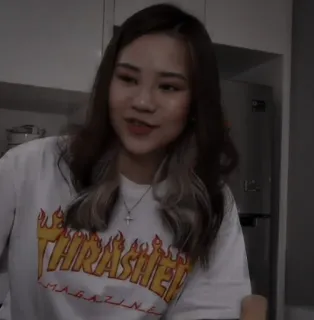 〰️ bfd429a0 THRASHER MAGAZINE 여자, 여성, Thrasher, 잡지, 셔츠, 캐주얼 telegram sticker