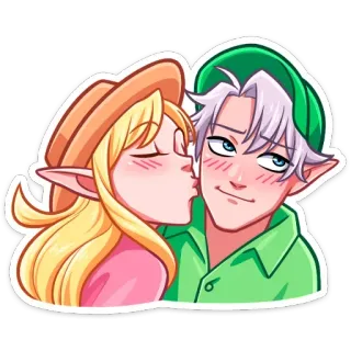 😅 e7be0eb4 亲吻, 爱, 情侣, 浪漫, 动漫, 卡通, 爱意, 浪漫 telegram sticker