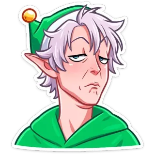 👍 202651a9 elfe, dessin animé, drôle, personnage, autocollant telegram sticker