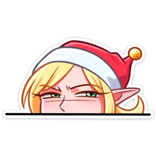 👀 2074bfaa Fille anime, Bonnet de Noël, Elfe, Mignon, Autocollant telegram sticker