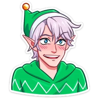 ☺️ 22b2d701 elfe, noël, fêtes, dessin animé, anime, fantaisie telegram sticker