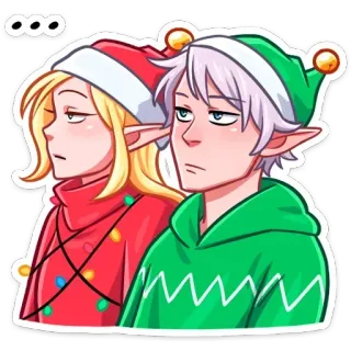 😐 6641c6d3 noël, elfe, fête, dessin animé, saisonnier, festif, animé telegram sticker