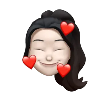 🎡 07b6e946 memoji, serca, miłość, szczęśliwy, naklejka, awatar telegram sticker