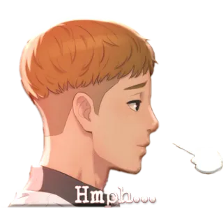 😌 b1cd7330 Hmph..... хмф, раздраженный, выражение, мультфильм, персонаж, портрет whatsapp sticker