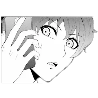 📞 cf1c3ce6 аниме, манга, встревоженный, звонок, персонаж, иллюстрация whatsapp sticker