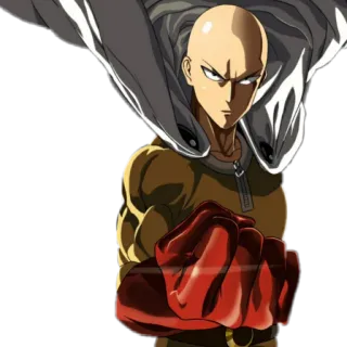 👊 e9ca3b05 Saitama One-Punch Man Аниме, Ванпанчмен, Сайтама, Герой, Манга, Супергерой, Драка, Серьезный whatsapp sticker