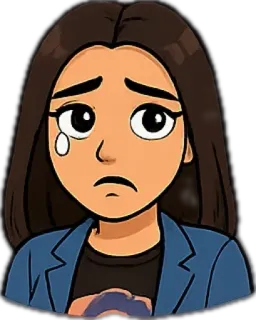 😢 085291c4 triste, piangere, donna, cartone animato, emozione, lacrime telegram sticker