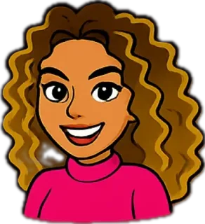 😄 a08cd314 Cartone animato, Avatar, Donna, Sorriso, Capelli ricci, Ritratto telegram sticker